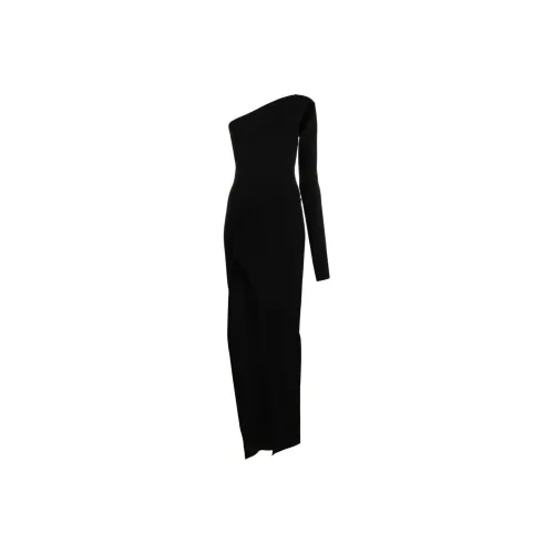 RICK OWENS Черное Женское Длинное Платье с Рукавами