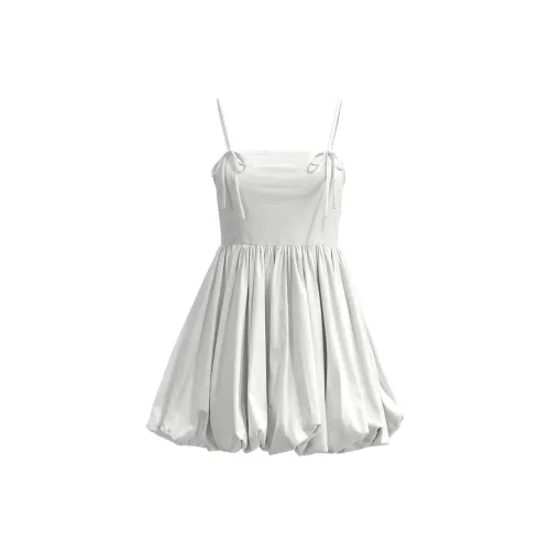 URBAN REVIVO Slip Платье Женское Натуральный Белый