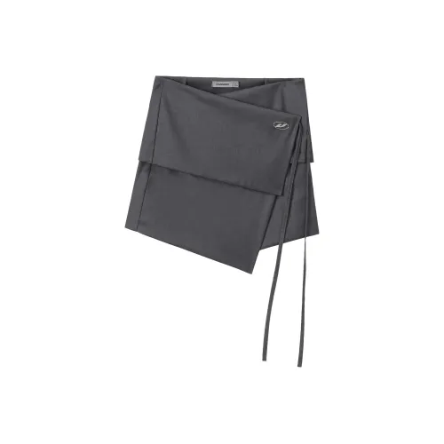 UNVESNO Серый Унисекс Повседневные короткие юбки