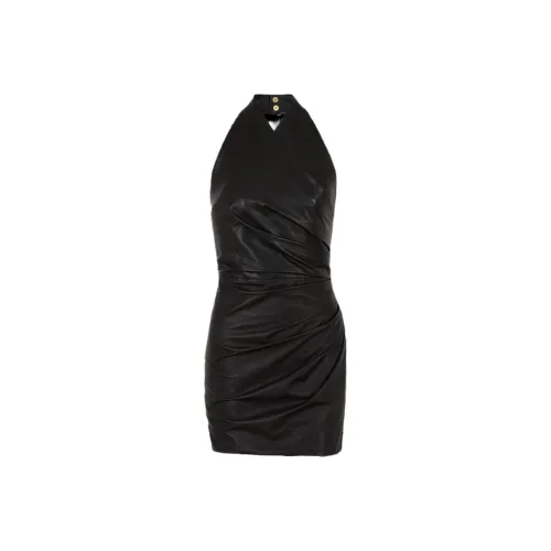 BALMAIN FW24 Sleeveless Dress Women's Black BALMAIN FW24 Без рукавов Платье Женское Черное