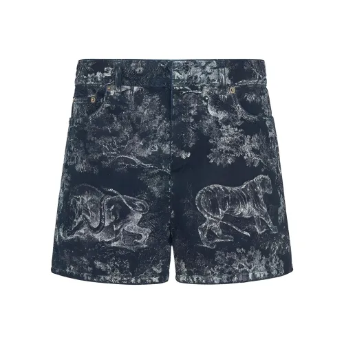 Dior Quarterly New Products Темно-синие Женские Джинсовые Шорты