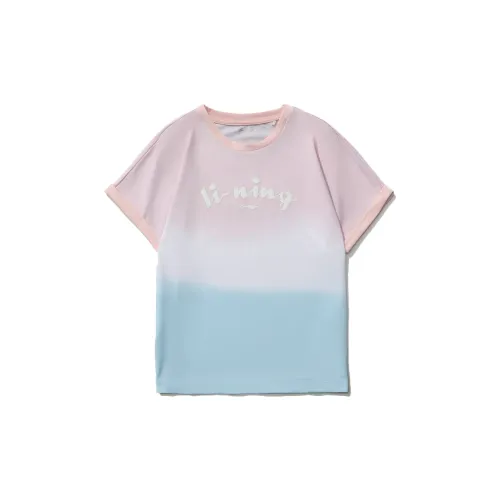 LINING YOUNG Бег Т-Рубашка Розово-Синий Градиент Подростки