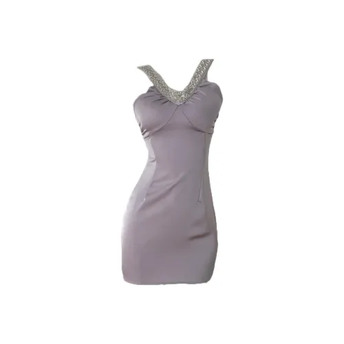 VKXOW Без рукавов Платье Женское Фиолетовое