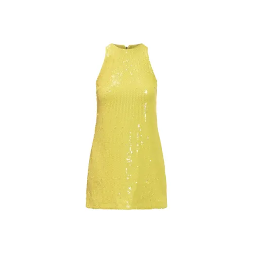 MSGM SS25 Без рукавов Платье Женское Желтое