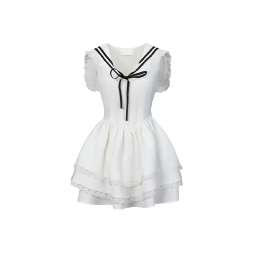 MOONCORE Без рукавов Платье Женское Белое