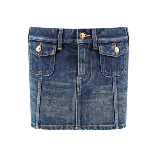 CELINE SS24 Повседневные короткие юбки Женские Синий