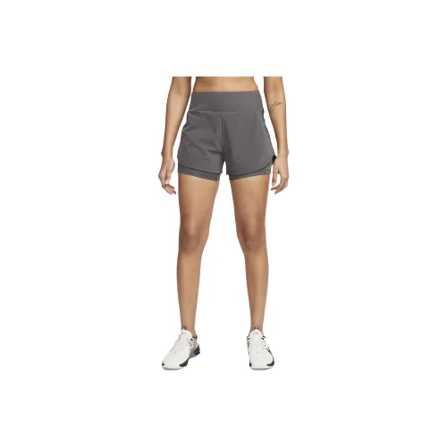 NIKE Средне-серые Женские Спортивные Шорты