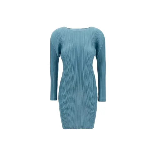 PLEATS PLEASE ISSEY MIYAKE Длинное платье с длинными рукавами женское многоцветное