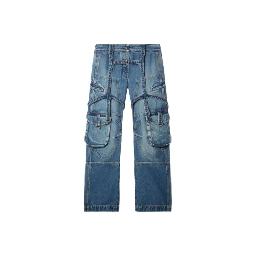 OFF Белый Джинсы Обычный крой Женские Индиго