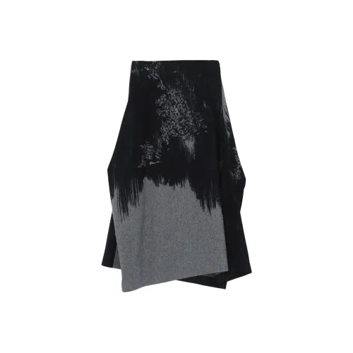 Yohji Yamamoto Темно-серый Женская Повседневная Длинная Юбка