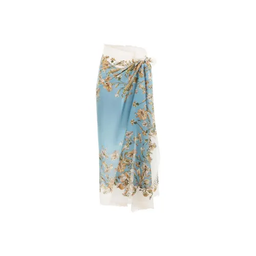 Zimmermann SS23 Повседневный Длинный Юбка Женские Синий