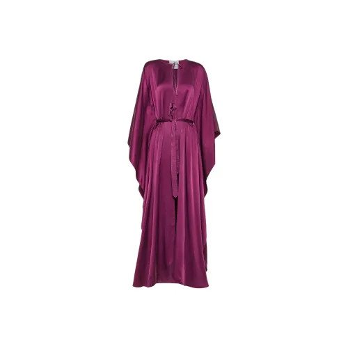 Forte Forte Кафтан из шелкового атласа длинное платье с длинными рукавами женское фиолетовое