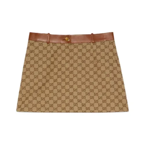 GUCCI FW23 Повседневные короткие юбки Женские Коричневый