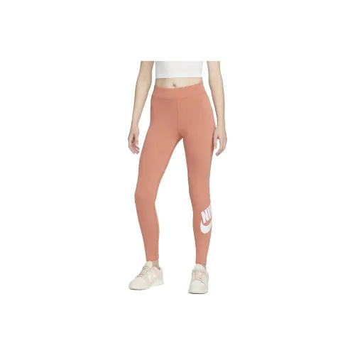 NIKE Оранжево-красные Женские Спортивные Брюки