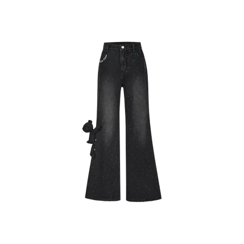 13 DEMARZO Джинсы Женские Выстиранный Черный