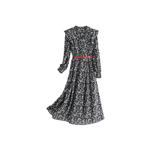 MJ Бабочка flower Женские Длинные Платья с Рукавами