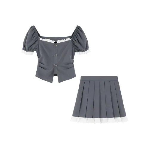 Oddgoods Комплект с юбкой Женские Серый