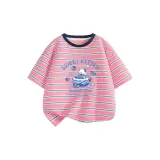 Розовый, зеленый, полосы.