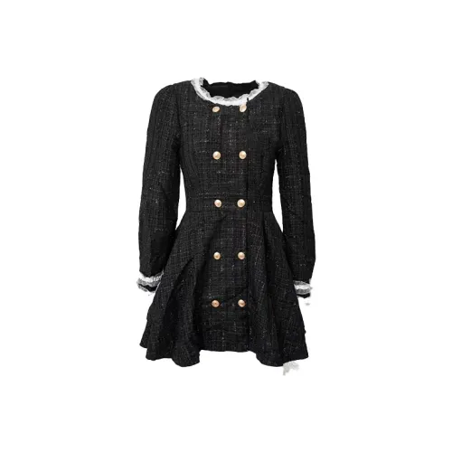 SCCREBEL OFFICIAL Длинное платье с длинными рукавами женское черное