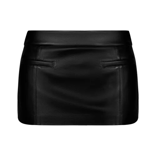 Ann Andelman Кожаные короткие юбки Женские Черный