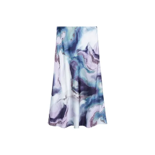 MISSSHINE Пыльно-фиолетовый Женские Повседневные Длинные Юбки