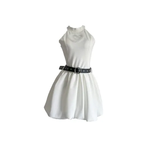 FINDSME GAGA Без рукавов Платье Женское Белое