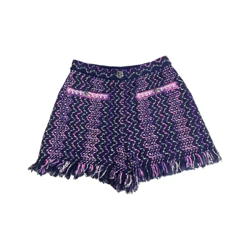 CHANEL 21P Весенне-летняя Коллекция Предварительный просмотр Повседневные шорты Женские Фиолетовый Черный
