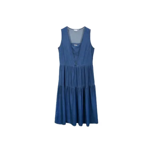 XIANLIXIU Без рукавов Платье Женское Джинсовый синий