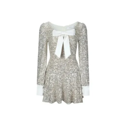 TASTILY Длинное платье с длинными рукавами женский серебряный