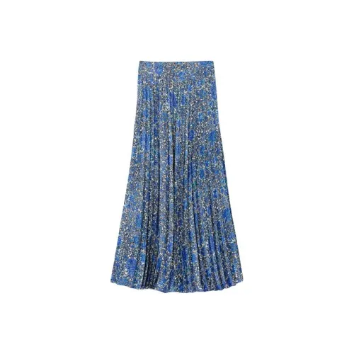 Sandro Повседневный Длинный Юбка Женские Синий