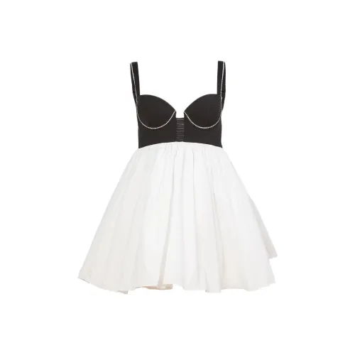 FLEUR DU MAL Slip Платье Женское Белый Черный