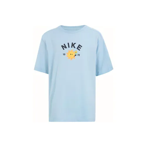 Nike Короткий рукав T-рубашки Светло-синий Детский