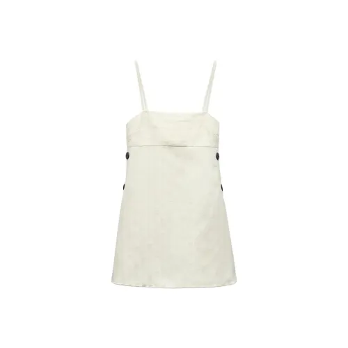 ZARA Без рукавов Платье Женское Белое