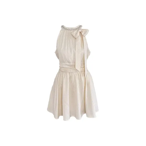 FINDSME GAGA Без рукавов Платье Женское Абрикосовое