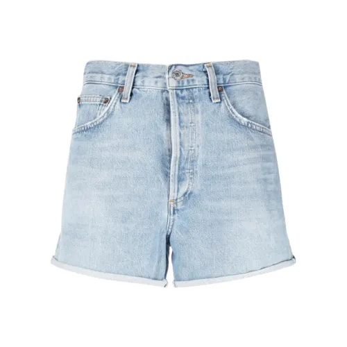 AGOLDE Светло-синие Женские Джинсовые Шорты