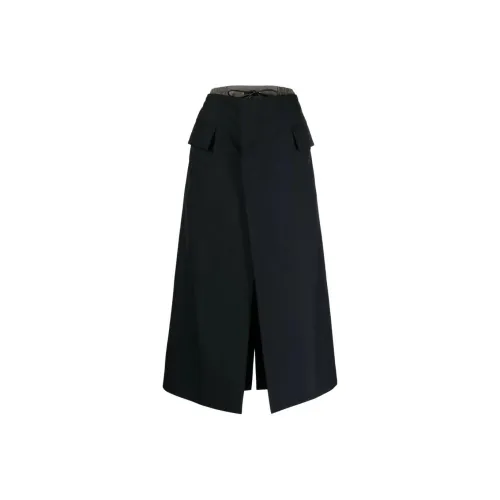 sacai Черная Женская Повседневная Длинная Юбка