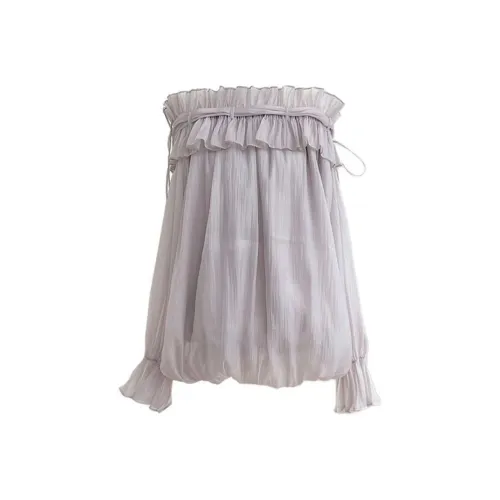 MO VOICE Длинное платье с длинными рукавами женское дымчато-фиолетовый