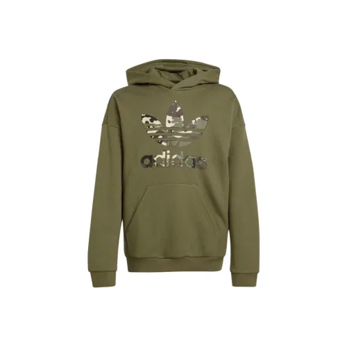 Adidas Originals Толстовка Trefoil Hoodie FW24 Оливковый Подростки