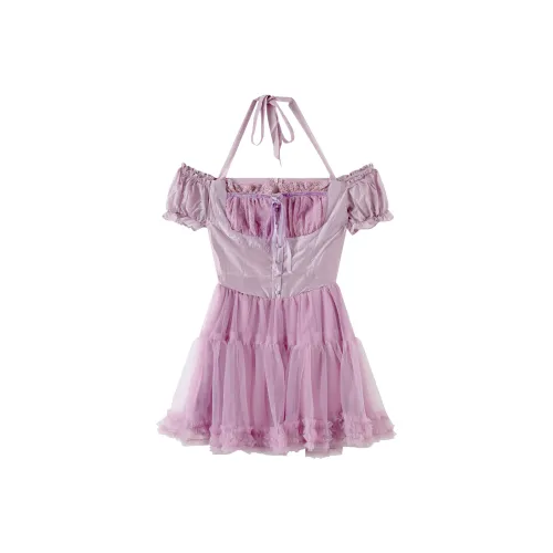 ZCDECO Короткий рукав Платье Женское Фиолетовое