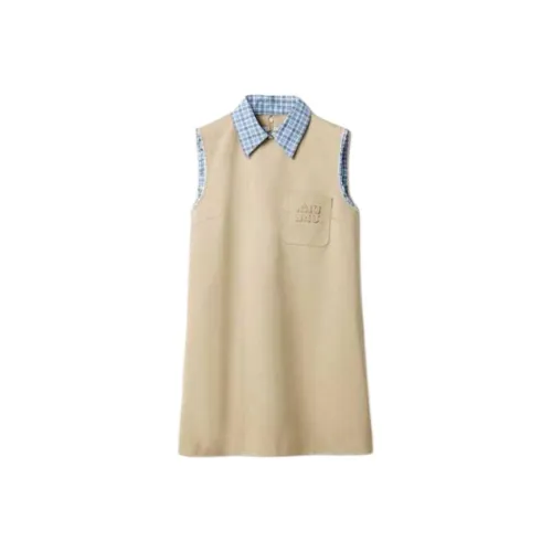 MIU MIU SS25 Без рукавов Платье Женское Серое Веревки