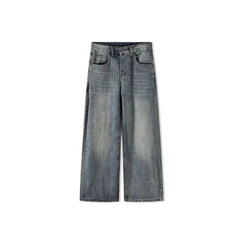 Michael Rock Ностальгические синие унисекс джинсы