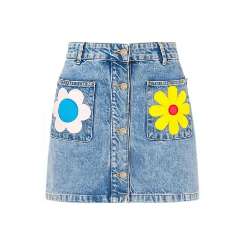 MOSCHINO Джинсовые короткие юбки Женские Синие