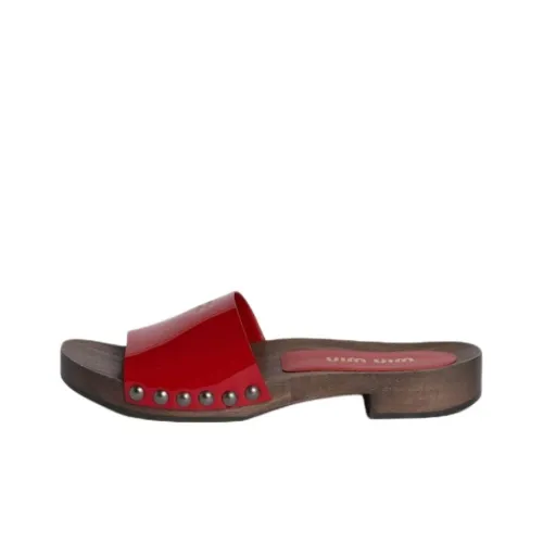 MIU MIU Слипоны 3 см Женские Red