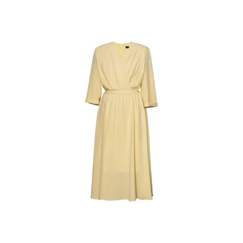 ROEYSHOUSE Длинное платье с длинными рукавами женское желтое