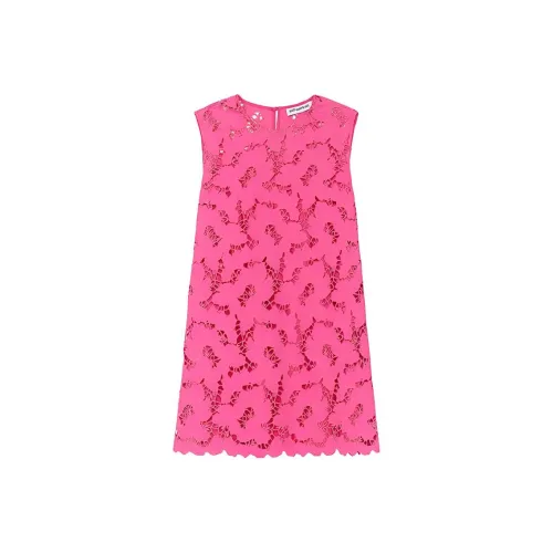 Self Portrait Без рукавов Платье Женское Неоново-розовый