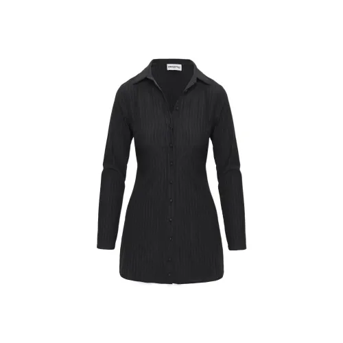 PRINCESS POLLY DIAL Тон Длинный Рукав Мини Платье Длинный Рукав Платье Женское Черное Полоска Черное Полоска