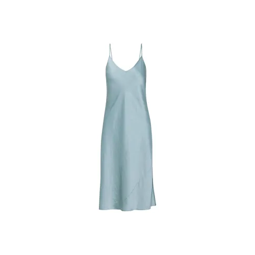 ARITZIA WILFRED ONLY Slip Satin Midi Dress Slip Dress Women's Slab Blue Board Blue