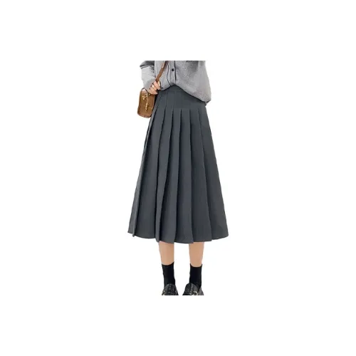 Tonlion Повседневный Длинный Юбка Женские Премиум Серый