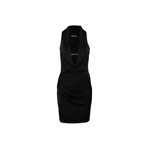 TOM FORD SS24 Sleeveless Dress Women's Black TOM FORD SS24 Без рукавов Платье Женское Черное
