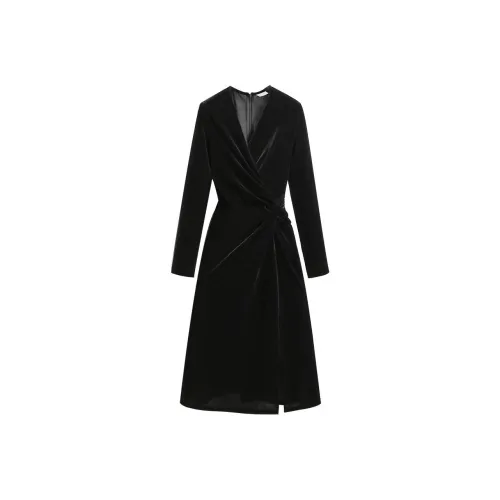 Silky Queen Длинное платье с длинными рукавами женское черное